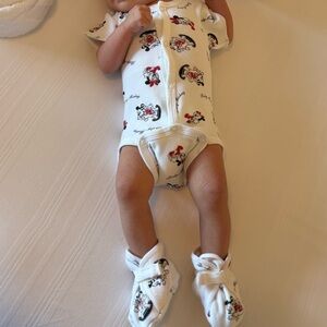 Vintage Disney Baby Onesie and Booties Set